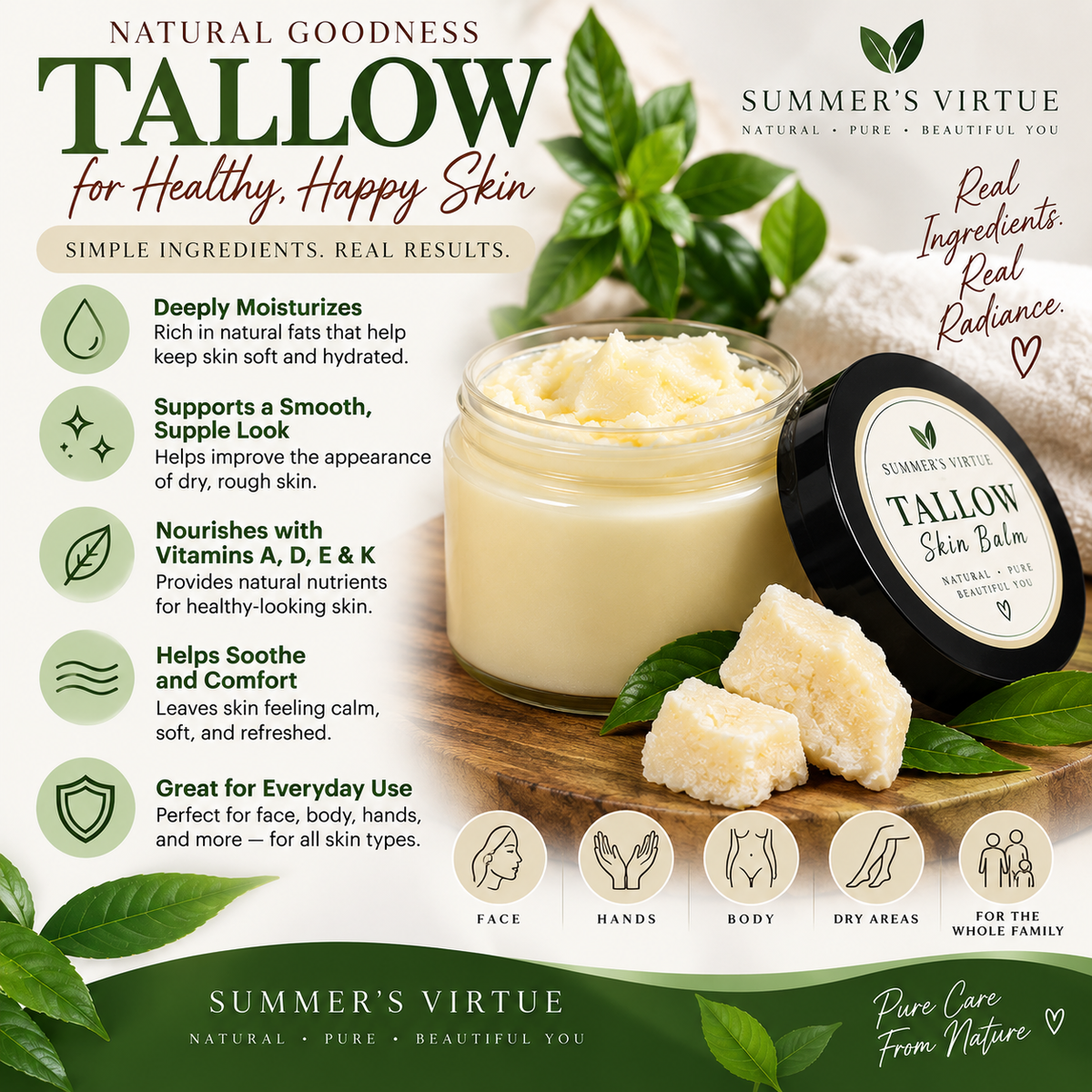 Beef Tallow Honey Balm