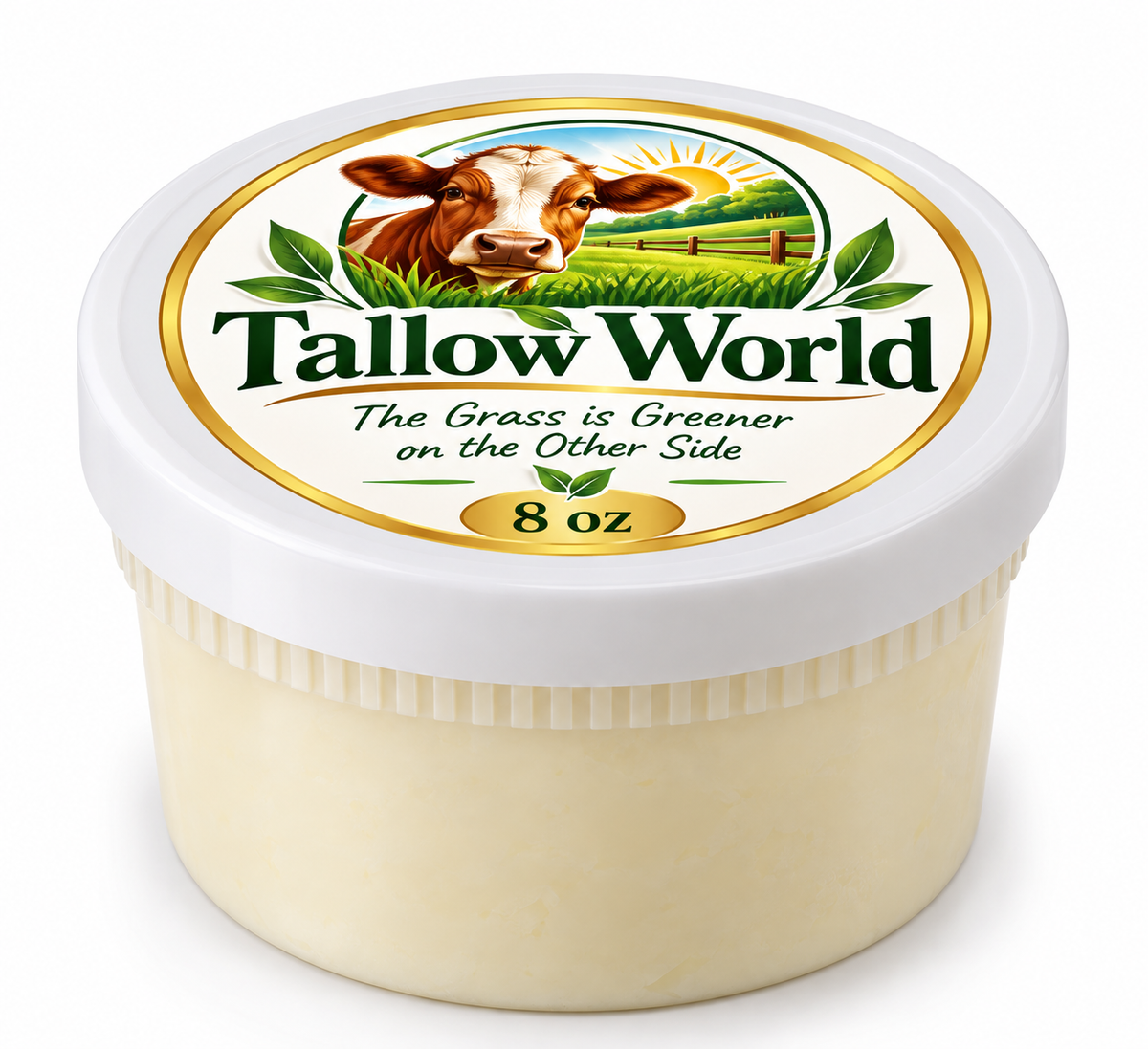 Tallow World Pure Tallow Moisturizer 8 oz | Deep Hydration for Face & Body + FREE Sandalwood & Vanilla Essential Oil 1 ml